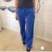 BM Style Royal Blue Elastic Waist Drawstring Cuffed Sweatpants Slimming Casual Wide-leg Women's Straight-leg Long Sports_ecoleips.com