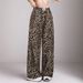Aria Basics European And American Cross-Border Autumn Winter New Leopard Print Straight Printed High Waist Long Wide Leg Pants_ecoleips.com