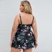Women's Clothing Skirt Split Bikini Flower Print Hollow Pleated Boxer Briefs Swimsuit_ecoleips.com
