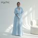 Elegant Embellished Cardigan Long Robe Coat V-Neck 3D Floral Trim Lightweight Polyester for Work Travel Modest plus Size Women's Clothing_ecoleips.com