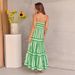 S32235 European And American Foreign Trade Cross-border Women's Clothing Striped Patterned Printed Strapless_ecoleips.com