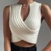 Women's Clothing Slim Fitting And Versatile Chain Decorated Design Cross Knit Sweater Bottoming Shirt_ecoleips.com