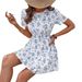 Women's Casual Fashion Dress With Printed Design And Waistband_ecoleips.com