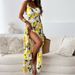 Women's Clothing Sweet Suspender Print Backless Character Dress Long Skirt_ecoleips.com