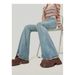 Micro-flared Jeans Women's New High-waisted Slim-fitting And Thin Horseshoe Floor Pants_ecoleips.com