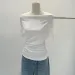 Summer Pure Desire One Shoulder Black Short Sleeve Women's T-shirt Korean Style Slimming Top Exposed Shoulder Fashionable_ecoleips.com