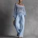 Women's Clothing Women's Comfortable Two Piece Set Openwork Knit Top And Linen Pants Trendy Casual Fashion For Formal & Casual For Women_ecoleips.com