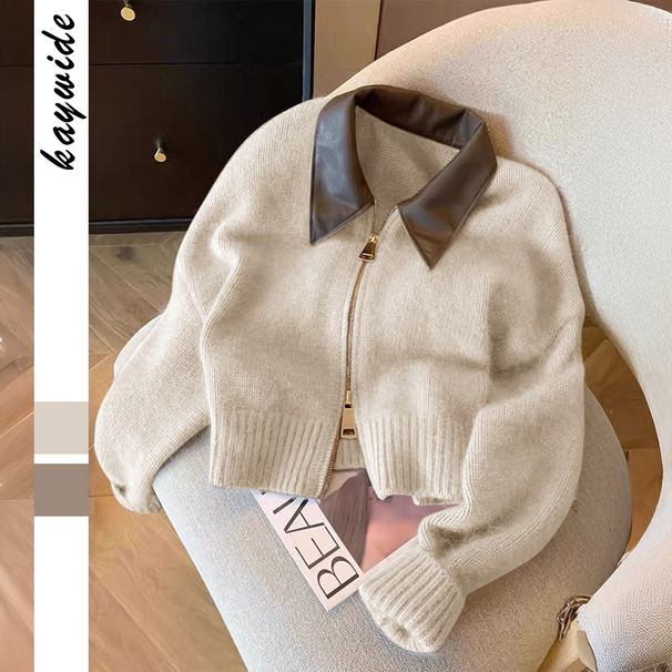 DiYun European American Casual Vacation Versatile Long-sleeve Knitted Top Jacket Women's Clothing 2025 Autumn And Winter_ecoleips.com