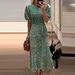 2024 New Lady Temperament Slim Banquet Dress Fashion Shiny Sequin Long Dress Casual O-neck Short Sleeved High Waist Dress Mujer_ecoleips.com