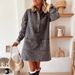 Women's Clothing Loose Fit Denim Dress Long Sleeved Collared_ecoleips.com