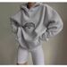 Women's Casual Hooded Sweatshirt With Letter Print - Long Sleeve Loose Fit Pullover For Streetwear & Everyday Comfort_ecoleips.com