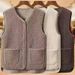 Women's Clothing Sherpa Vest – Cozy Zip-Up Fleece Vest For Fall & Winter, Minimalist Layering Essential_ecoleips.com