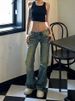 American-style Spicy Girl Low-waist Flared Jeans For Women, New Autumn Vintage Loose Slimming Straight-leg Floor-length_ecoleips.com
