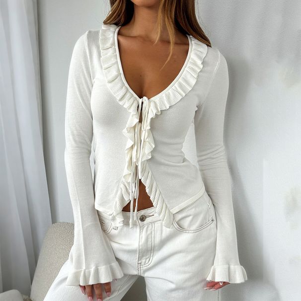 Diyun European And American Y2K Hot Girl Long Sleeve T-Shirt Top Knitted Women's Clothing 2025 Autumn_ecoleips.com