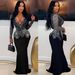 Women's Clothing Sexy Slim Fit Hot Diamond Hip wrapped V neck Dress_ecoleips.com