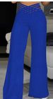 Women's Clothing Water Ripple High Waist Straight Casual Wide Leg Hollow Texture Loose Draping Trousers_ecoleips.com