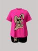 Summer Women's Casual Fashion Cartoon Rabbit Graphic Printed Loose T-shirt Shorts Two-piece Set Summer Sportswear Suitable For Daily Wear-164_ecoleips.com