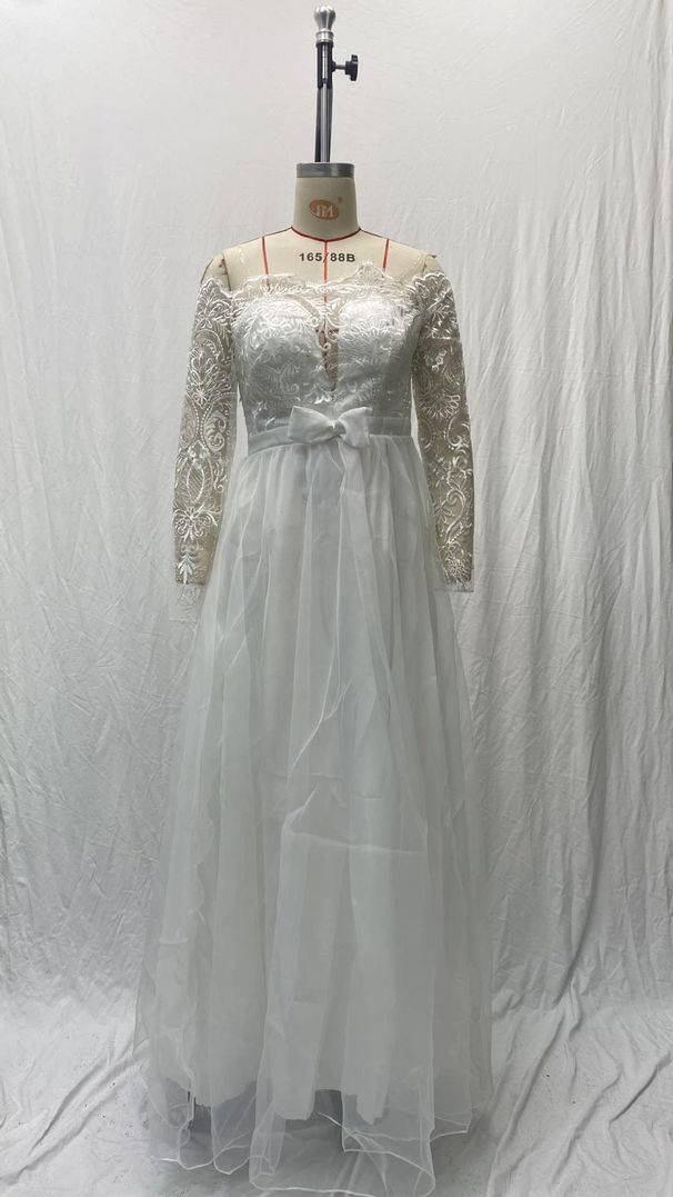 Women's Clothing One Shoulder V Neck Slim Fashion Fluffy Trailing Wedding Dress Lace Lace Skirt_ecoleips.com