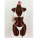Women's Clothing Women's Sexy Three Piece Swimsuit Set Cover Up Heart Shaped Cutout Bikini Swimwear Quick-Dry Polyester_ecoleips.com
