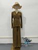 Modest Evening Dress Elegant Long Sleeved Dress For Women Sexy Feminine European American Style Comfortable Set For Fall_ecoleips.com