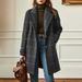 Cross-Border 2025 European And American Style Retro Plaid Casual Elegant Mid-Length Lapel C Women Woolen_ecoleips.com