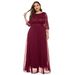 Plus Size Women's New Lace Evening Dress_ecoleips.com