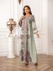 Verve 2406 Kaftan High-Density Rhinestone Beaded Printed Muslim Women's Robe Elegant Dress_ecoleips.com