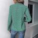 New European And American Cross-border Women's Printed Pleated Collar Lantern Sleeve French Elegant Blouse Top_ecoleips.com