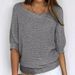 Women's Clothing Solid Color Round Neck Sweater For Women Commuting Elegant Three Quarter Sleeve Top Air Conditioning Shirt_ecoleips.com