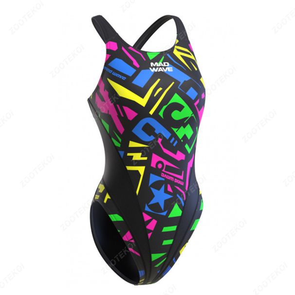 Madwave Female Wide Shoulder Straps Triangle Swimsuit Swimming Pool Practice Comfortable Swimwear Fitness Train Swimming Suit_ecoleips.com