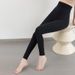 2025d Brushed Pants Nine Points Solid Color 120D Tights Polyester Leggings Plus Size_ecoleips.com