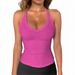 Y2k Aesthetic Ribbed Knit Sleeveless Top Women's Sexy Slim Fit Cropped Cami Streetwear Basic Versatile Streetwear Essentia_ecoleips.com