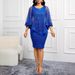 Women's Clothing Solid Color Shawl Sleeve Fashion Elegant Slim Hip_ecoleips.com