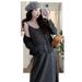 Autumn New Korean Fashion 2-Piece Printed Maternity Dress For Pregnant Women_ecoleips.com