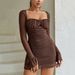 Sexy See Through Mesh Long Sleeved Dress For Women Style Sequined Square Neck Backless Design With Underwire_ecoleips.com