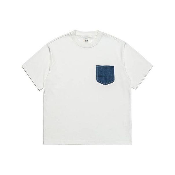 Women's Clothing Denim Pocket Round Neck Short Sleeve T Shirt_ecoleips.com