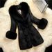 Elegant Faux Fur Coat For Women 40-50 Years Old, Mid-Length Winter Fashion Outerwear, Imitation Mink & Rabbit Fur Blend, Warm & Stylish_ecoleips.com