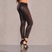 "Lace-Trimmed Faux Leather Leggings – Sheer Mesh & Stretchable PU Pants For Women (Black, One Size, High-Waisted, Spring/Summer)"_ecoleips.com