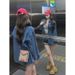American Retro Denim Shirt Jacket For Women, Early Spring Wear, Petite Hong Kong Style Shirt, Unique Design, Niche_ecoleips.com