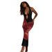Fashion Women's V Neck Bodycon Dress Backless Printed Long Style Sexy Clothing_ecoleips.com