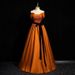 Women's Clothing Sunset Orange Satin Opera Gown With Sweetheart Neckline & Structured A-Line Skirt – Breathable Polyester Recital Dress_ecoleips.com