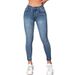 Xintang Jeans Cross-border European And American Popular High-elastic Versatile Slim-fit Mid-waist Skinny Pants_ecoleips.com