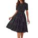 Women's Elegant Casual Polka Dot Print Dress Tie Up Spring Summer_ecoleips.com