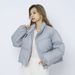 Winter Suyu Solid Color Simple Women's Short Stand Collar Petite Thickened White Duck Down Puffer Jacket_ecoleips.com