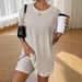 Effortless Chic Crinkle Textured Short Sleeve Two-Piece Set, Loose Fit Casual T-Shirt And Shorts Outfit For Women, Plus Size Comfort Loungewear_ecoleips.com