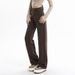 American Retro-style Coffee-colored Wide-leg Jeans For Women, New Autumn 2025 Collection, High-waisted Straight-leg_ecoleips.com