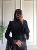Fashion Turtleneck Long Sleeve Party Dress Women Elegant Hight Waist Draped Long Dress Sexy Lace Embroidery Splicing Slim Gowns_ecoleips.com