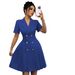 Women's Skirt Slim Waist Double Breasted Autumn Dress_ecoleips.com