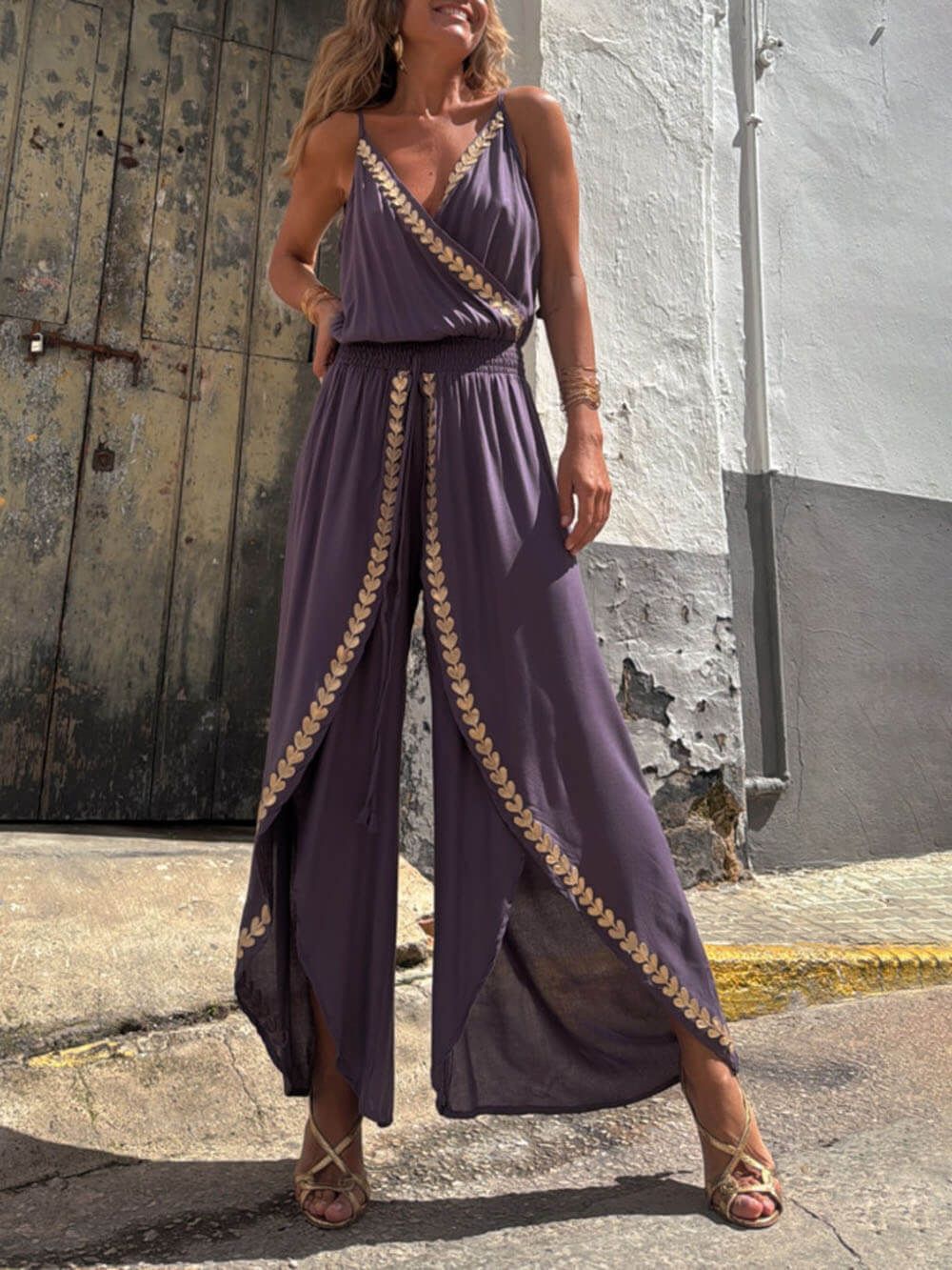 Women's Crossover Jumpsuit Casual One Piece Skirt Multi-Functional Beach Skirt European American Style_ecoleips.com