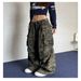 Spring 2027 Fashion American Retro Hip-Hop Cargo Jeans Women Cotton Low Waist Wrinkled Multi Pocket Camouflage Workwear Wide Leg Denim Pants_ecoleips.com
